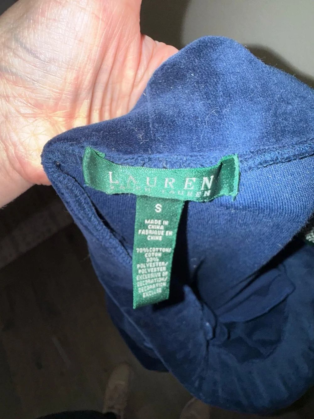 Lauren Ralph Lauren Velour 2 Piece Tracksuit Jacket Pants Navy Gold S/M